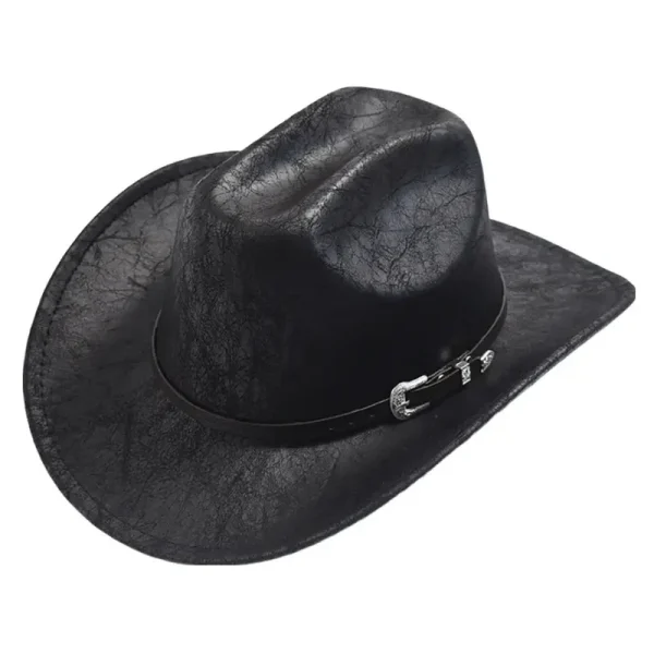 Eastwood Black Leather Cowboy Hat