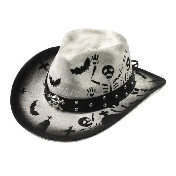 Halloween Nightmare White Cotton Cowboy Hat